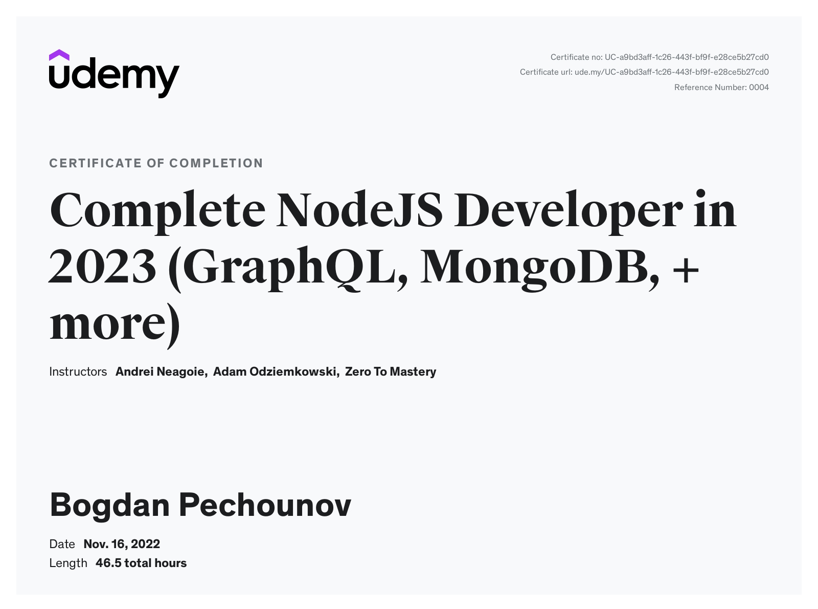 Complete NodeJS Developer